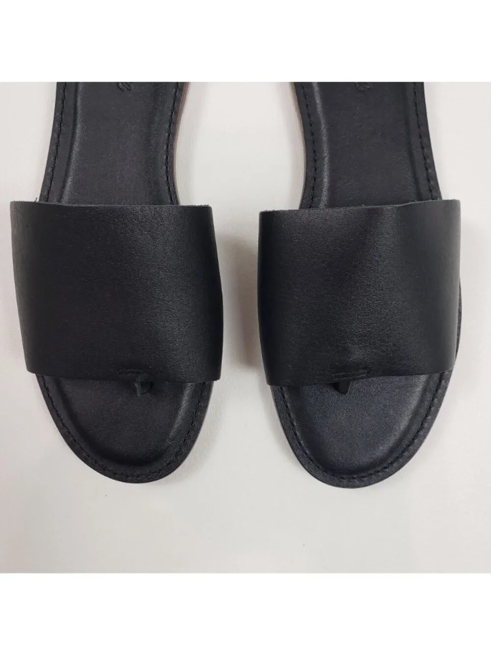 Madewell The Boardwalk Post Slide Sandal Women’s 7M Black Leather Summer - Picture 12 of 16